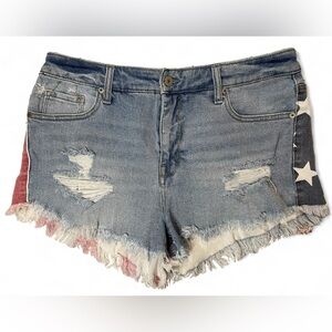 Mossimo American flag jean shorts size 12/13 colors: red, blue, white,